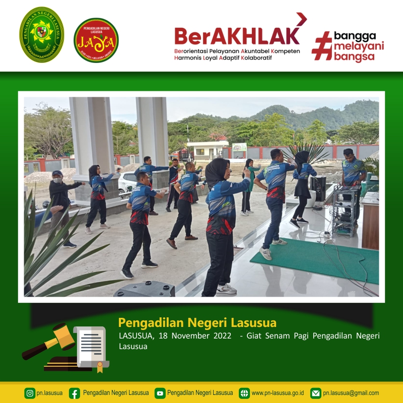 Kegiatan Senam Pagi Pengadilan Negeri Lasusua